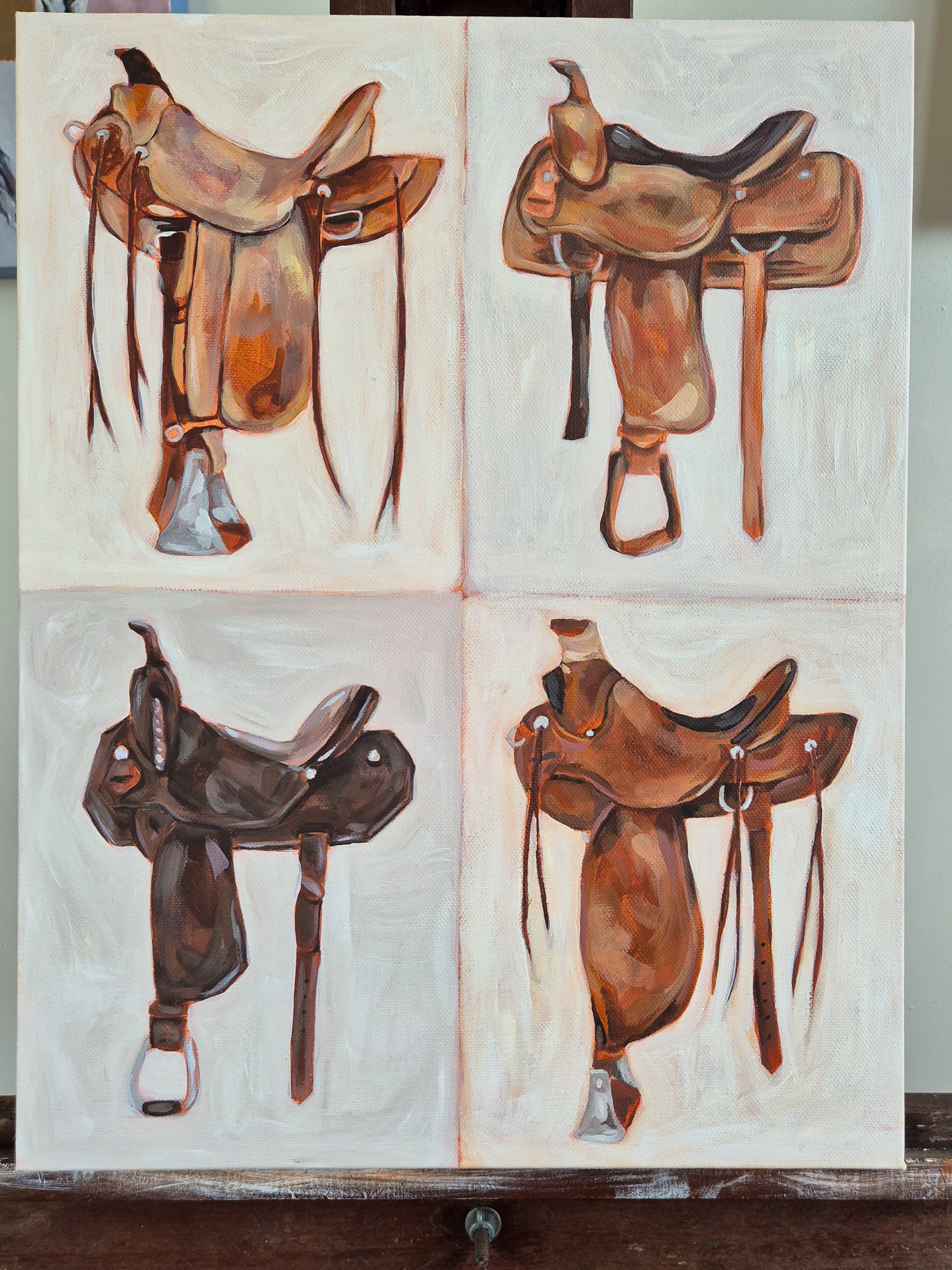Four Saddles ORIGINAL PAINTING