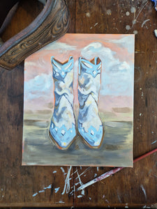 Blue Cowgirl Dreams. Original painting