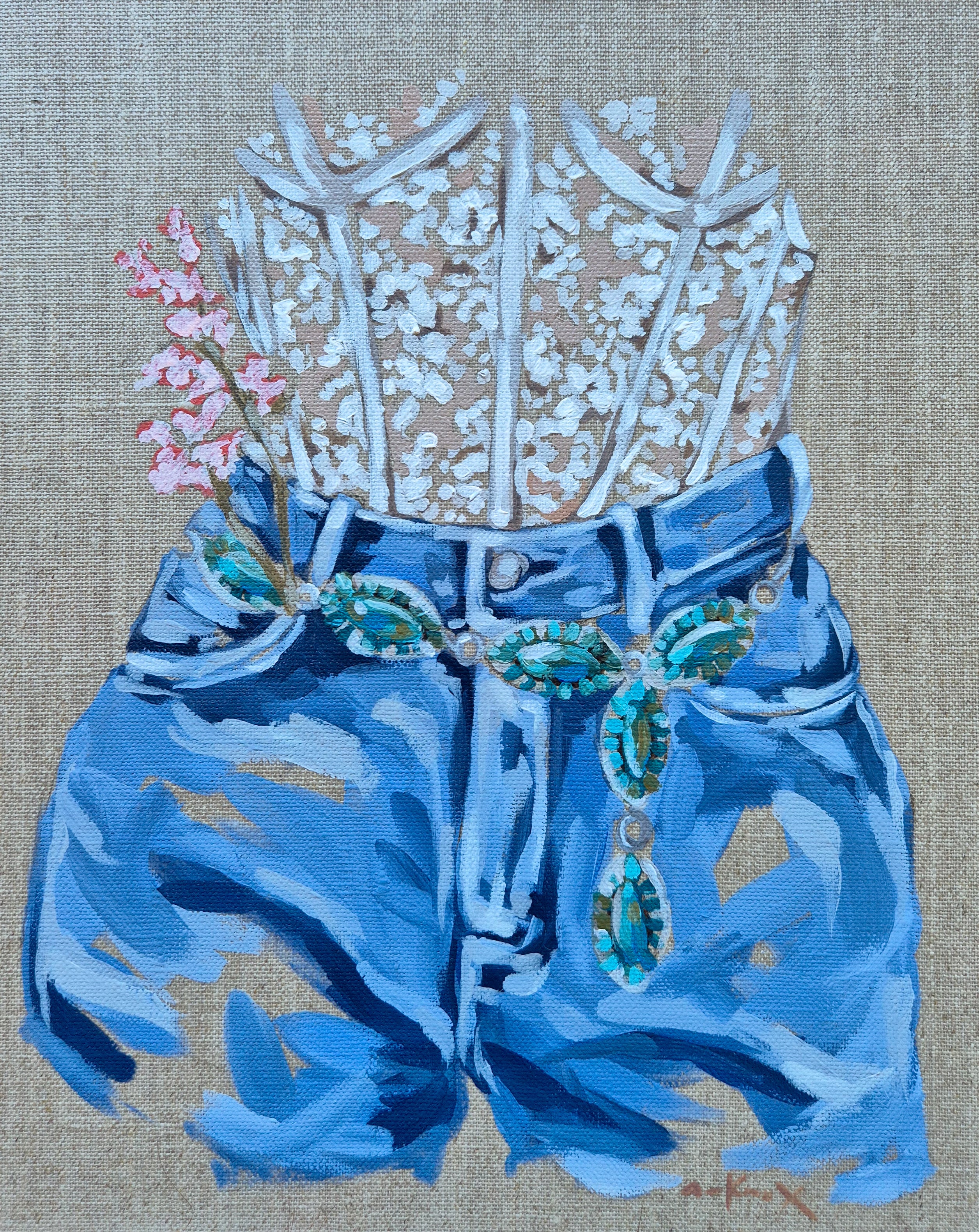 Denim & Lace. Original painting
