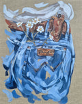 Dusty Work In Blue. Original painting