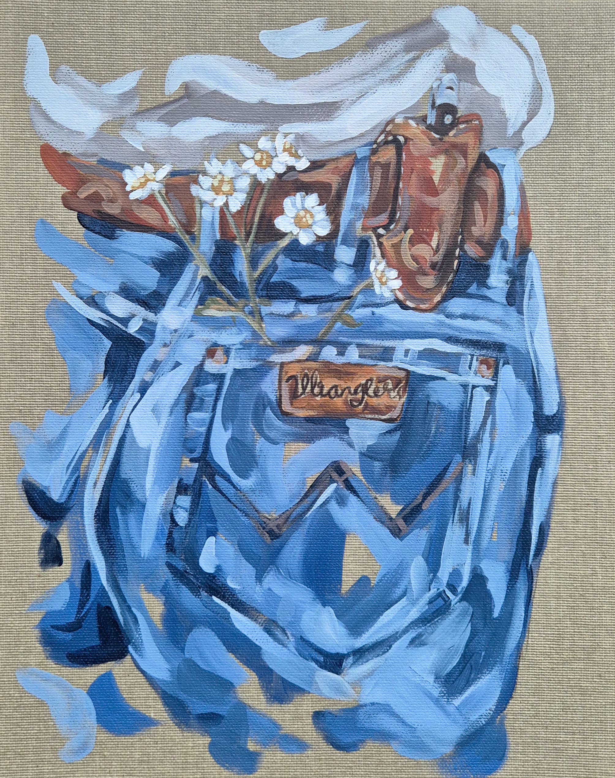 Dusty Work In Blue. Original painting