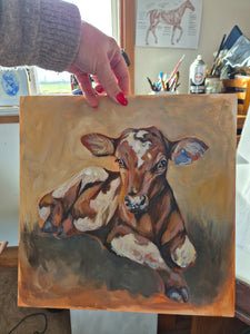 Calf Study. ORIGINAL PAINTING