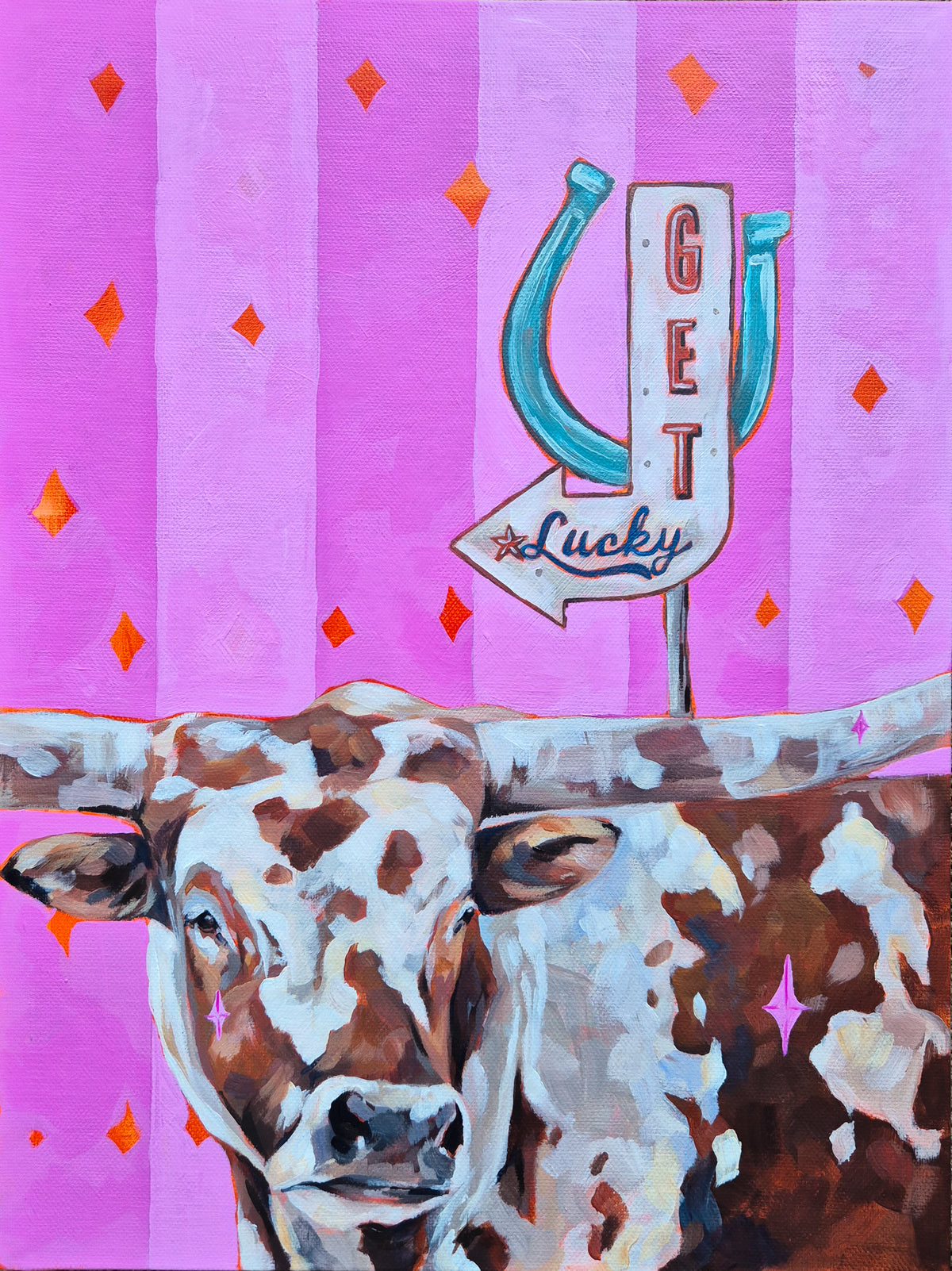 Longhorn Luck. ORIGINAL PAINTING