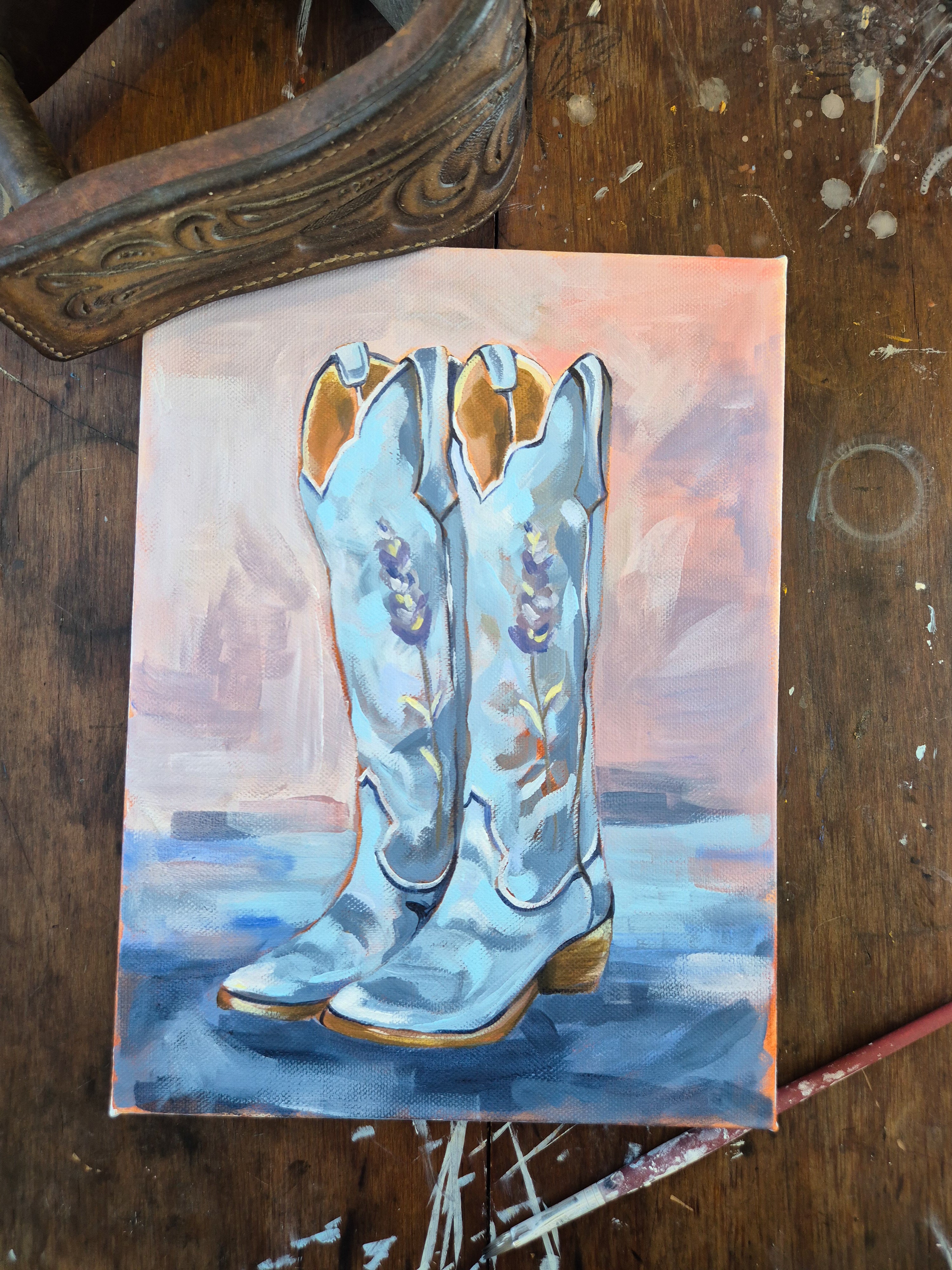 Lavender Boots. Original painting